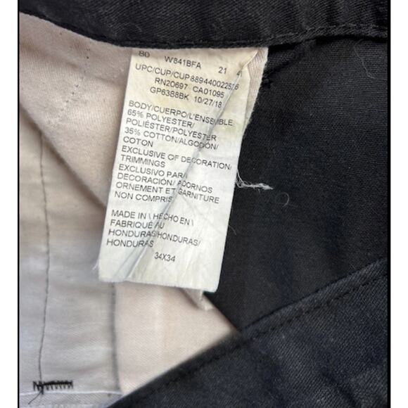 Dickies Men's Original-Black -Work Or Casual Pants 34 X 34. Classic Flat Front - Picture 5 of 5